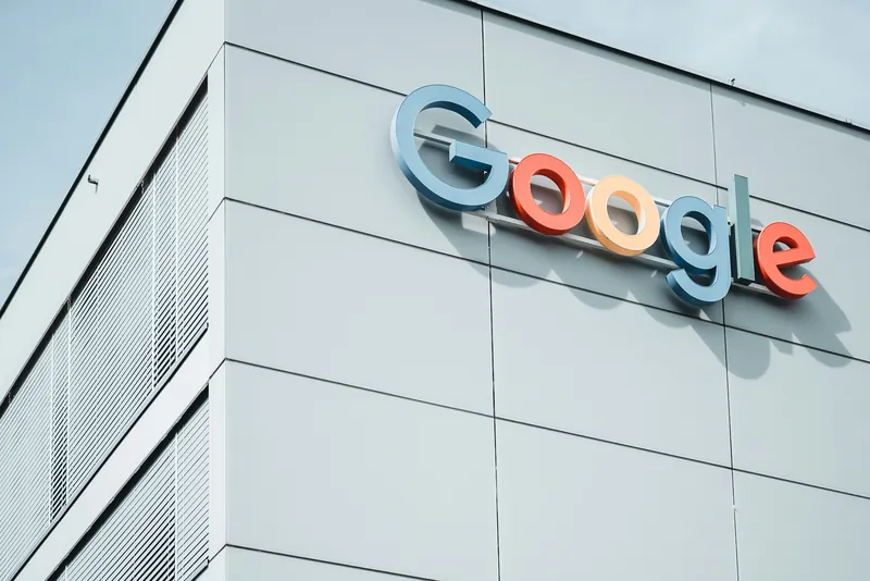 The front of an office building with the Google logo